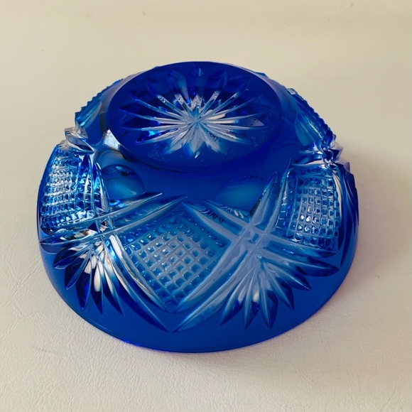 Vintage D’Arques Genuine Lead Crystal Cobalt Blue Bows - Picture 8 of 15